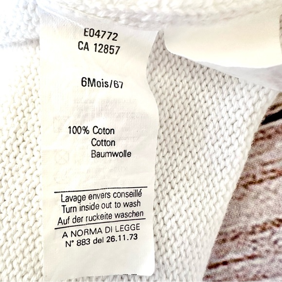 La Petite Ourse White Cardigan Sweater with Flowers Girl’s 6M - Picture 4 of 4